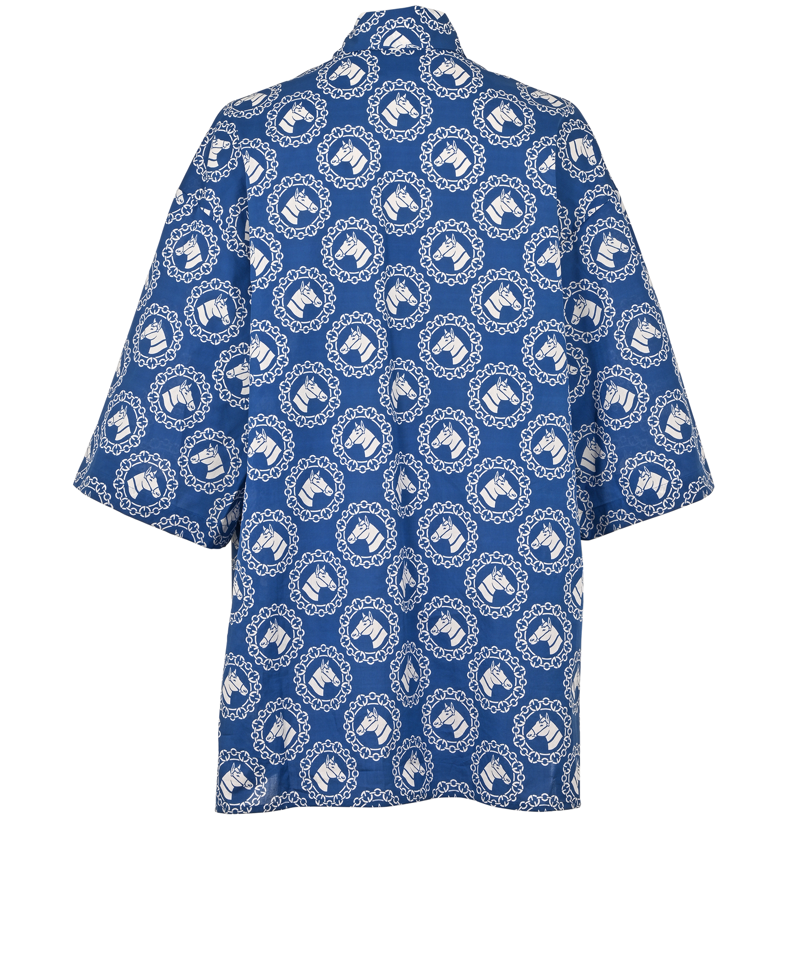 Gucci Neck Tie Horse Print Shirt, &pound;220, Clothing, Blue, Cotton, Back view