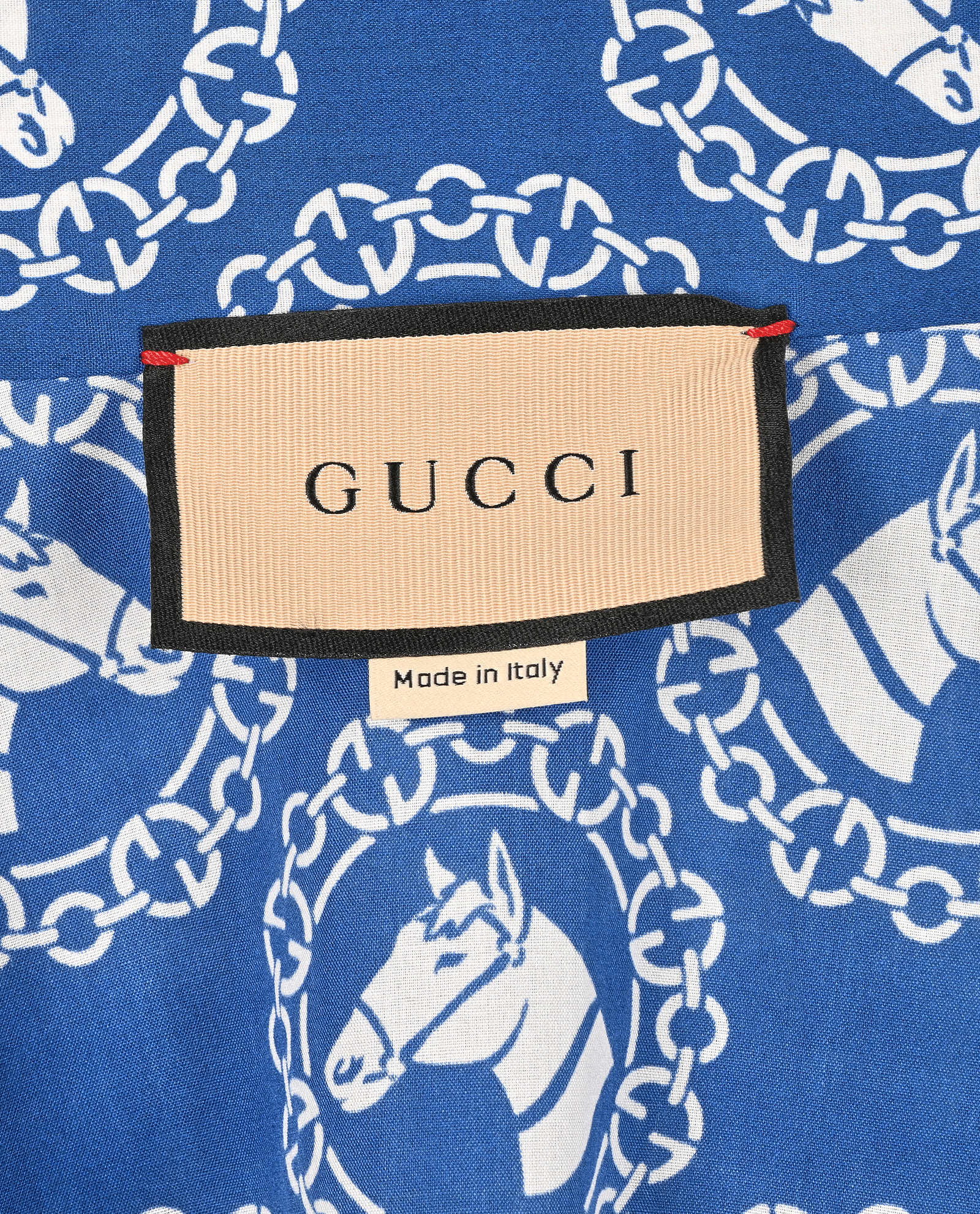 Gucci Neck Tie Horse Print Shirt, &pound;220, Clothing, Blue, Cotton, Other view
