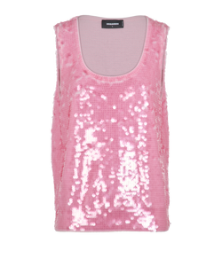 DSquared2 Sequin Sleeveless Top, Polyester, Pink, Sz L, 2*