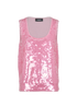 DSquared2 Sequin Sleeveless Top, &pound;150, Clothing, Pink, Polyester, Front view