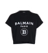 Balmain Crop T-Shirt, &pound;90, Clothing, Black, Cotton, Front view