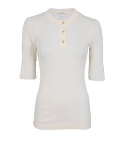 Bottega Veneta Ripped Top, Cotton, Cream, Sz S, 3*