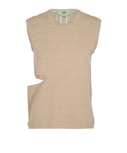 Fendi Cutout Top, Wool, Beige, UK8, 2*