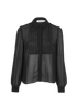 Self-Portrait Chiffon Lace Top, &pound;120, Clothing, Black, Polyester, Front view