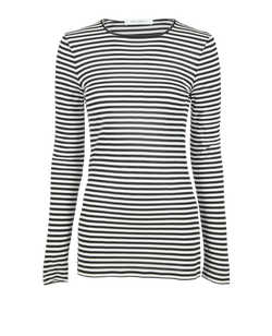 Max Mara Long Sleeve T-Shirt, Viscose, Black/White, Sz M, 2*