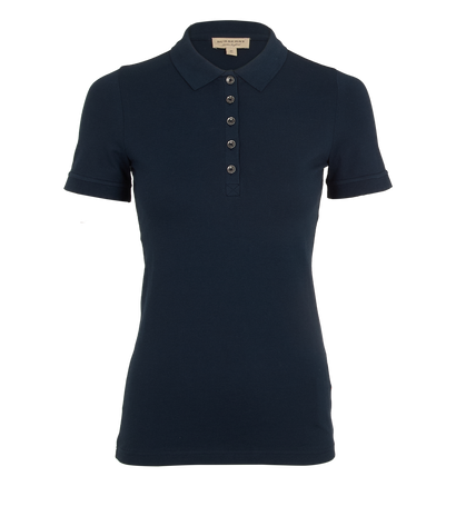 Burberry Polo Shirt, &pound;150, Clothing, Navy, Cotton, Front view