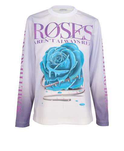 Burberry Roses Long Sleeve T-Shirt, &pound;150, Clothing, Purple, Polyester, Front view