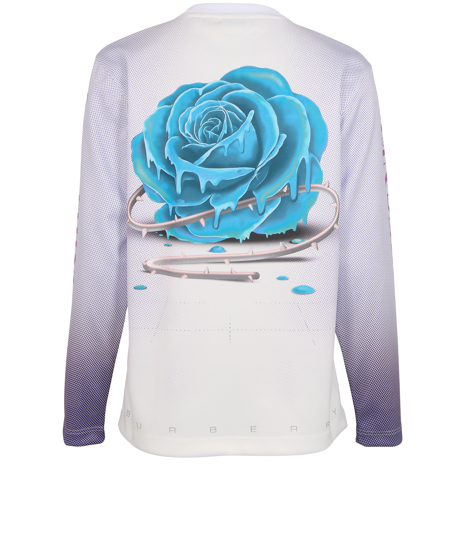 Burberry Roses Long Sleeve T-Shirt, &pound;150, Clothing, Purple, Polyester, Back view