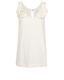 Chloe Sleeveless Top, Acetate, White, Sz M, 2*