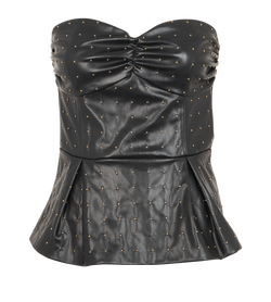 Rotate Strapless Peplum Top, Poly, Black, UK8, 3*