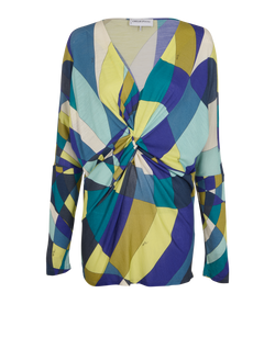 Emilio Pucci Knot Front Top, Wool, Multi, UK8, 2*