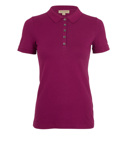 Burberry Polo T-Shirt, &pound;110, Clothing, Purple, Cotton, Front view