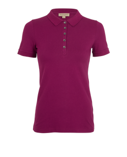 Burberry Polo T-Shirt, Cotton, Purple, Sz XS, 3*
