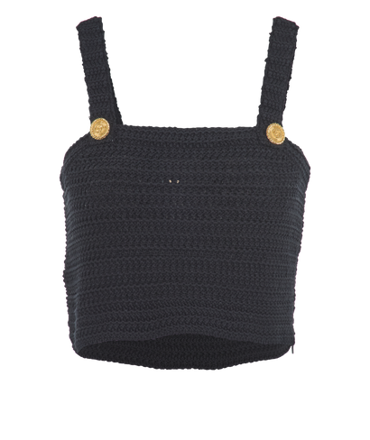 Gucci Crop Crochet Top, &pound;350, Clothing, Black, Cotton, Front view