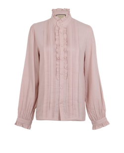Gucci Frilly Shirt, Ramie/Silk, Pink, UK14, 3*