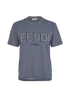 Fendi Logo Sequins T-Shirt, &pound;150, Clothing, Blue, Cotton, Front view