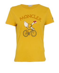 Moncler T-Shirt, Lyocell, Yellow, Sz L, 2*