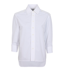Bottega Veneta Compact Poplin Shirt, Cotton, White, UK4, 3*