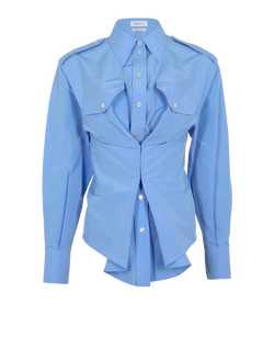 Alexander McQueen Gathered Shirt, Cotton/Poly, Blue, UK6, 2*