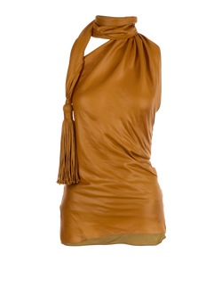 Bottega Veneta Salon 02 Draped Top, Poly, Tan, UK4, 2*
