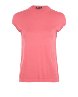 Loro Piana Logo Plaque Sleeveless Knit Top, Silk/Cotton, Pink, UK 12, 3*