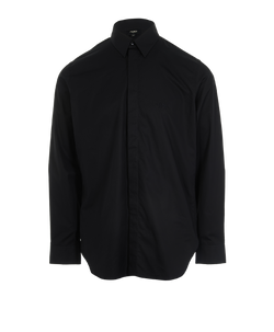 Fendi Logo Embroidered Shirt, Mens, Cotton, Black, Sz 2XL, 2*