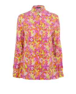 Versace Floral Blouse, Silk, Multi, UK16, 2*