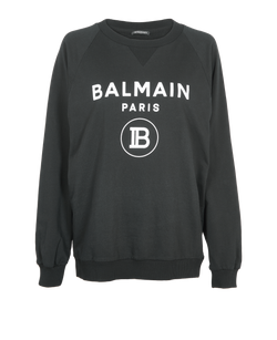 Balmain Logo Sweatshirt, Cotton, Black, UK10, 2*