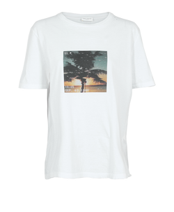 Saint Laurent Distressed T-Shirt, Cotton, White, Sz L, 1*