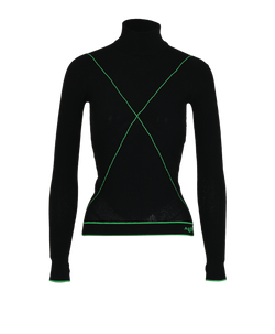 Bottega Veneta Turtleneck, Viscose, Black/Green, Sz XS, 2*