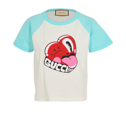 Gucci Short Sleeved T-Shirt, Cotton, White/Blue, Sz M, 2*