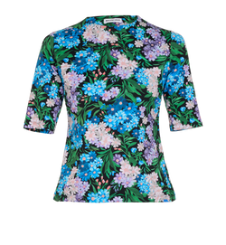 Balenciaga Floral Shirt, Polyamide, Green/Black, Sz M, 3*