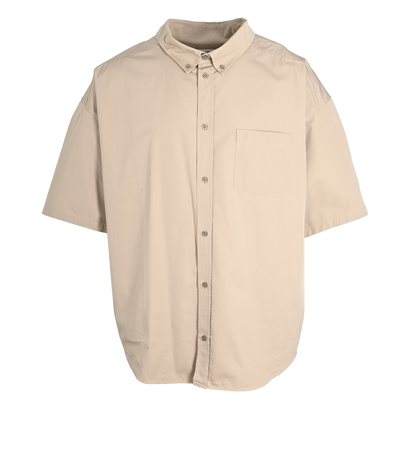 Balenciaga Oversized Logo Shirt, £220, Clothing, Beige, Cotton, Front view