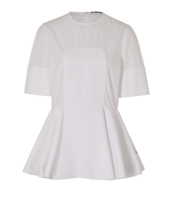 Alexander McQueen Peplum Blouse, Cotton, White, UK10, 2*