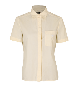 Chanel CC Short Sleeve Shirt, Cotton, Yellow, UK12, 2*