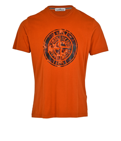 Stone Island Camouflage Logo T-Shirt, £90, Clothing, Orange, Cotton, Front view
