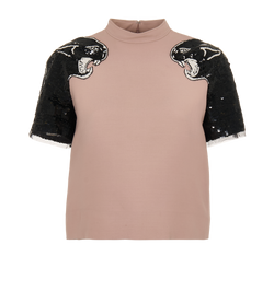 Valentino Panthers Top, Wool, Pink/Black, UK10, 2*