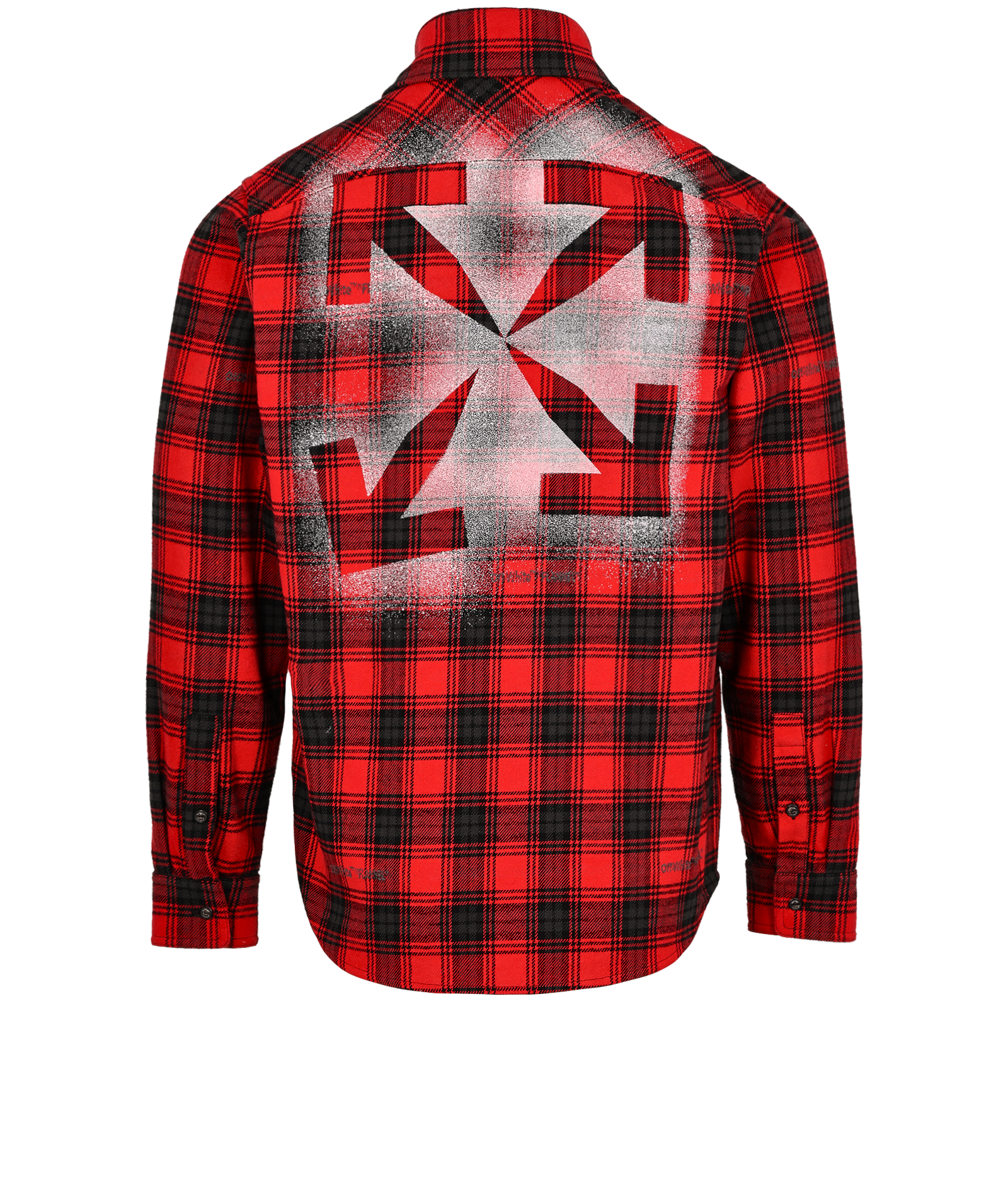 Off-White Stencil Check Shirt, &pound;150, Clothing, Red, Cotton/Polyester (Polymer), Back view
