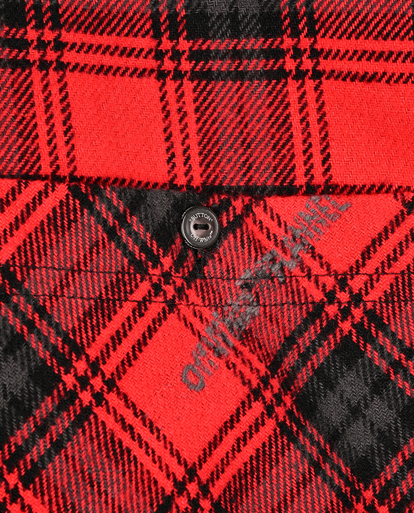 Off-White Stencil Check Shirt, &pound;150, Clothing, Red, Cotton/Polyester (Polymer), Other view