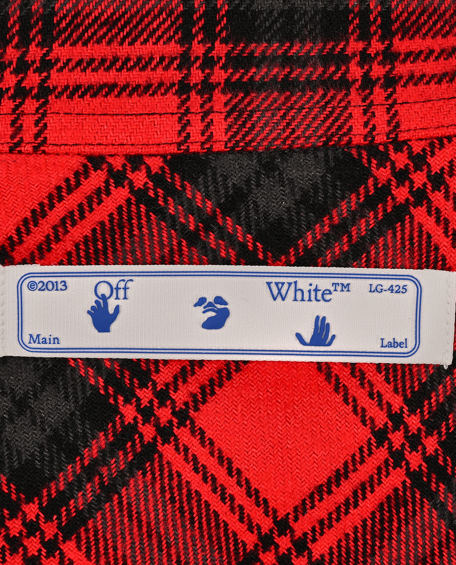 Off-White Stencil Check Shirt, &pound;150, Clothing, Red, Cotton/Polyester (Polymer), Other view