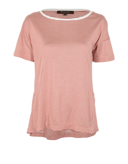 Loro Piana Striped T-Shirt, SIlk, Red/White, Sz S, 2*