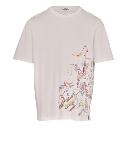 Hermes Horse T-Shirt, &pound;260, Clothing, White, Cotton, Front view