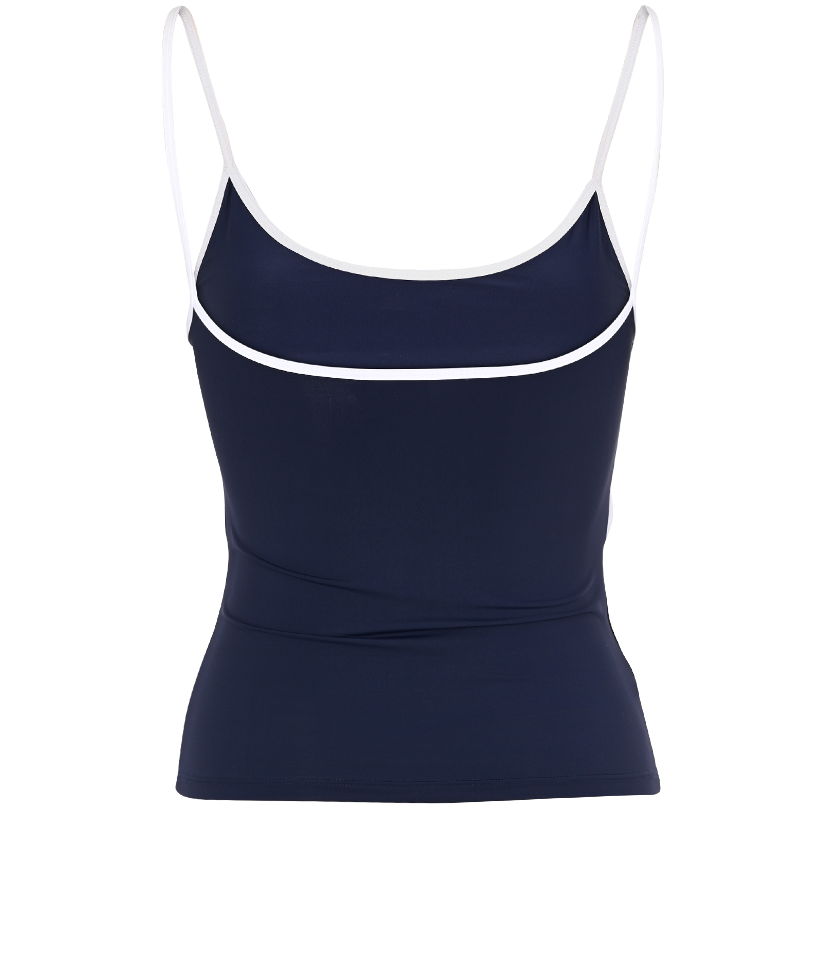 Miu Miu Stretch Logo Jersey Top, &pound;220, Clothing, Navy, Elastane/Polyester (Polymer), Back view