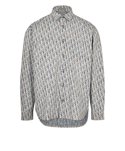 Christian Dior Oblique Overshirt, £695, Clothing, Blue/White, Cotton, Front view