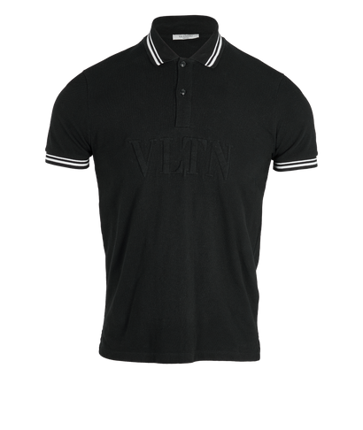 Valentino VLTN Polo Shirt, £70, Clothing, Black, Cotton, Front view