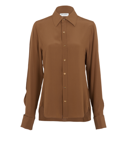 Saint Laurent Blouse, &pound;250, Clothing, Brown, Silk, Front view
