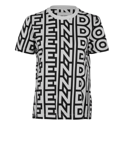 Fendi X Marc Jacobs Logo T-Shirt, £210, Clothing, Black/White, Cotton, Front view