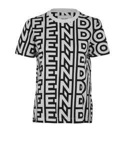 Fendi X Marc Jacobs Logo T-Shirt, Cotton, White/Black, Sz S, 3*