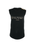 Balmain Logo Sleeveless Top, &pound;110, Clothing, Black, Cotton, Front view