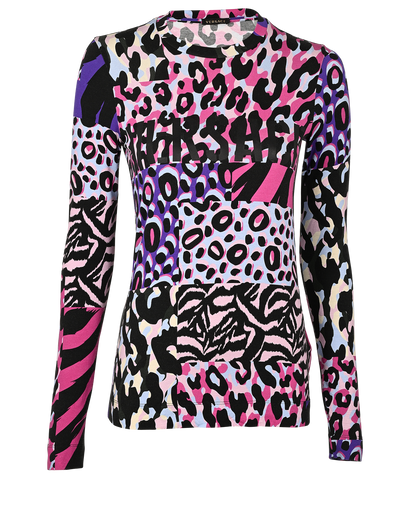 Versace Long Sleeved Top, £130, Clothing, Black/Pink, Viscose, Front view